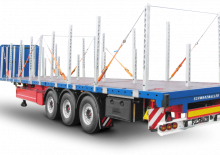 тентовий напівпричіп Schwarzmüller 3-axle platform semitrailer for construction steel mats - transport